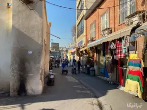 مردم در حال تردد در کوچه کربلایی بازار نزدیک خیابان خیام